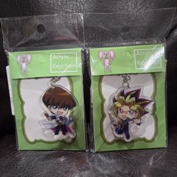 2x NEW YuGiOh! Trading Cards Game Kaiba & Yami YuGi Chibi Anime Keychain