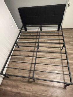 Queen Size Mattress + Metal Bed Frame w/ Headboard