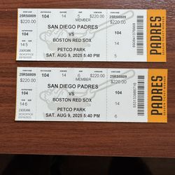 Boston Red Sox’s VS Padres - August 9