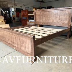 Solid Wood King Bed Frame