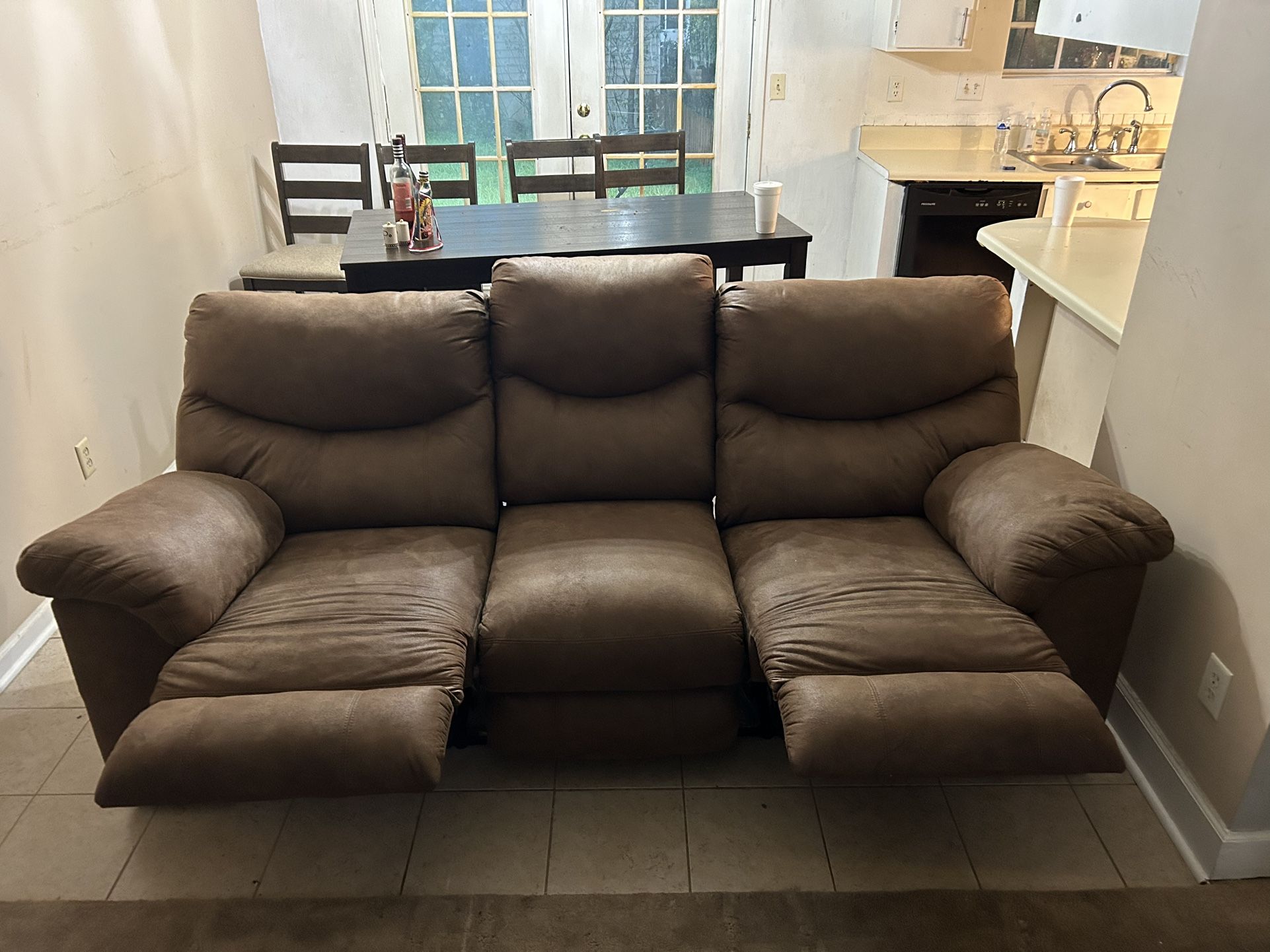 Brown Suede Reclining Couches