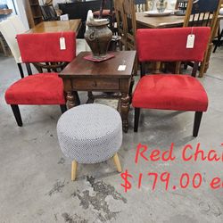Chair red We are located at 2811 East Bell road. Another Time Around Furniture.