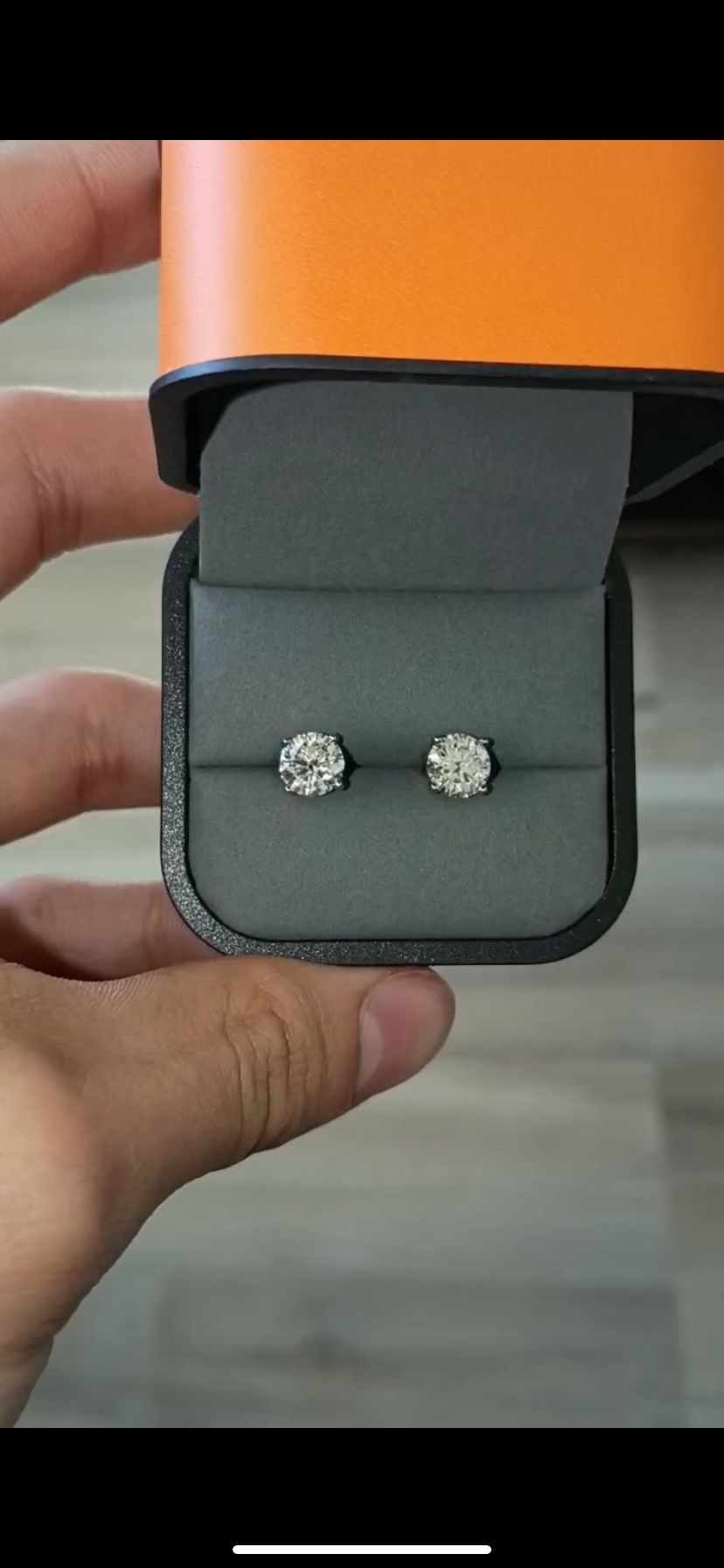 Moissanite Earrings 925 Silver Pass The Diamond Tester