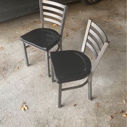 Restaurant Quality Chairs,Black And Grey,All Metal Plastic Seat