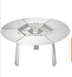 Fire Pit Heat Deflector, 27 in. Bonfire Round, 304 Stainless Steel Heat Diffuser, Burner Cover Camping Accessories