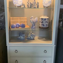 Beautiful White/grey Hutch/display Cabinet