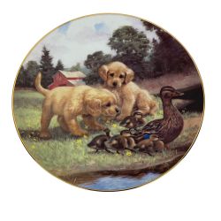 Hamilton Collection Golden Retriever Collector Plate “Follow the Leader” Jim Lamb