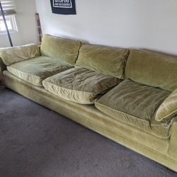 vintage green velvet couch 