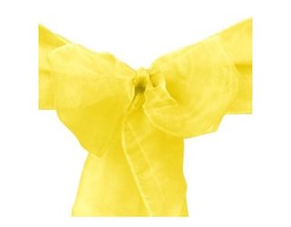 Wedding chair organza sashes in yellow / lemon color