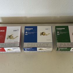 Polished Gold entry door handsets