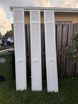 24"x 93" TALL Louver Traditional Plantation Bifold Closet Doors, Wood, White, 3 Available