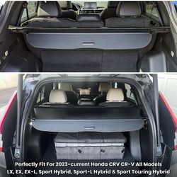 Trunk Cargo Cover For Honda CRV CR-V 2023 2024 2025 EX LX EX-L Sport Hybrid Sport-L Hybrid Accessories Retractable Rear Trunk Cargo Luggage Security S
