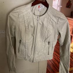 White Faux Leather Jacket