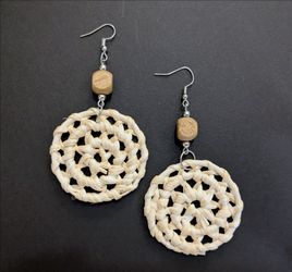 Woven Rattan Drop Earrings