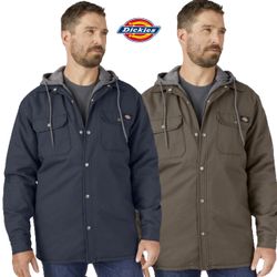 Fleece Hooded Duck Shirt Jacket with Hydroshield -TJ213BD-BROWN DUCK