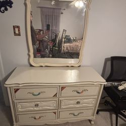 Dresser with mirror plus additional dresser with bookshelf above it