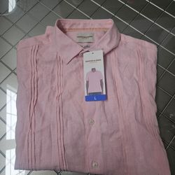 Scotch & Soda Pink Linen Shirt Size L