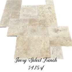 Ivory Select French Pattern Travertine Tile