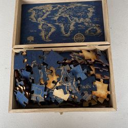 Wooden Puzzle Of World