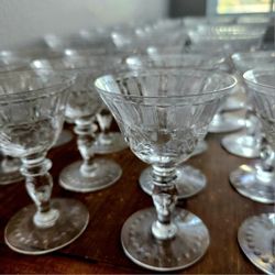 ANTIQUE Cut Crystal Glass Set  35 (3) sizes