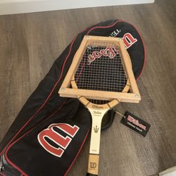 Vintage Wilson Jack Kramer Tennis Racket And Tennis Racket Bag