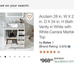 New 30” Vanity Bath