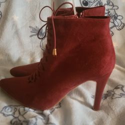 Burgundy Suede Boots