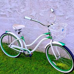 Classic Phat Cycle Sea Crest 26" Beach Cruiser Bike Bicicleta Basket 