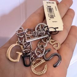 GUESS Designer Brand Silver Charm Bracelet New With Tags