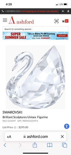 Swarovski Crystal,  Swan Brilliant Sculptures Unisex Figurine