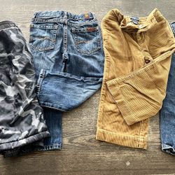 Set of 4 Designer Toddler Pants•18-24months•2T•polo RL•7 For All Mankind•gap Fleece Lined•all $20