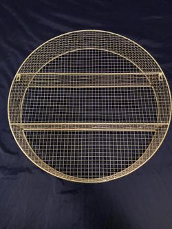 Gold Circular Wire Hanging Wall Shelf