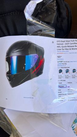 New XL motorcycle helmet