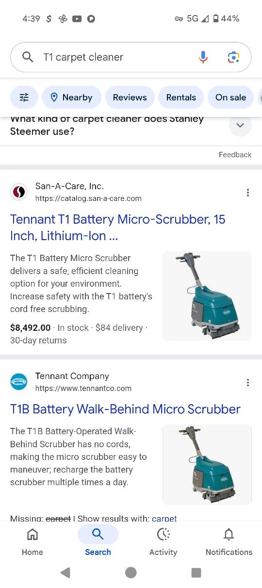 Commercial Floor Scrubber Tennant T1