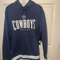 NWT Men’s NFL Ultra Game Black Dallas Cowboys Navy Blue/White Hoodie Size Large