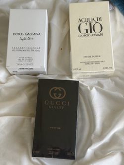 Acqua Di Gio , Gucci guilty , d&g