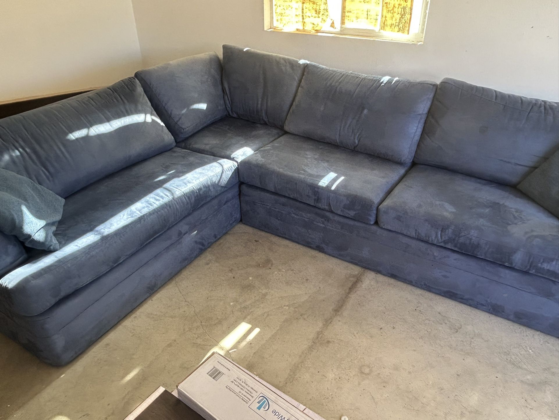 Blue Suede Couch