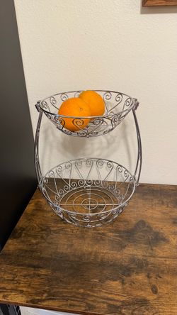 2-Tier Countertop Fruit Basket Bowl Storage