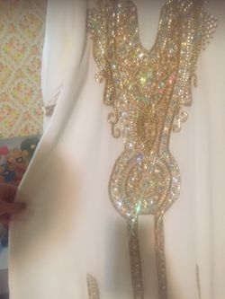 Gold and white dress