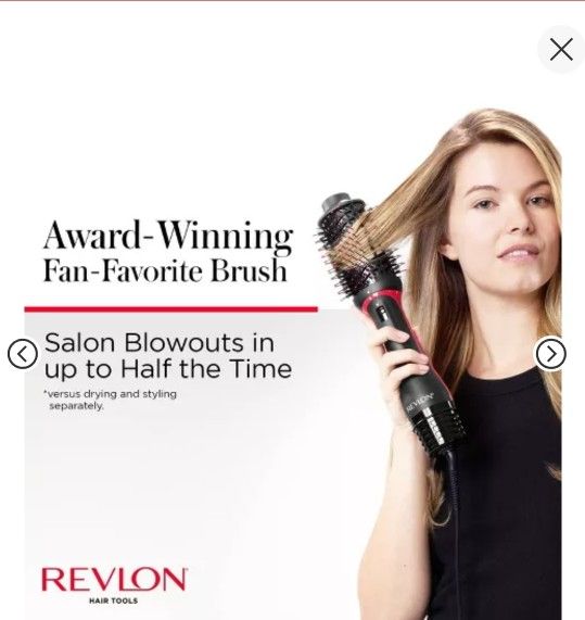 Revlon One-Step Volumizer Plus Hair Dryer and Hot Air Brush. 2.4-inch oval head & 4 Heat levels