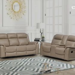 TAUPE RECLINING SOFA SET