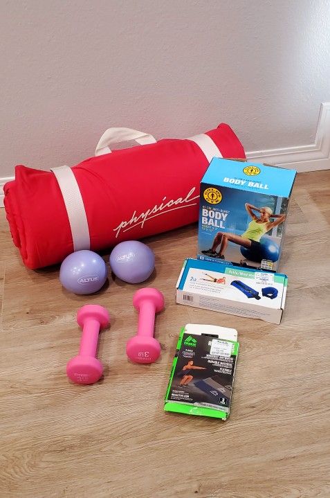 Exercise Bundle  Mat Ball Weights......home Gym