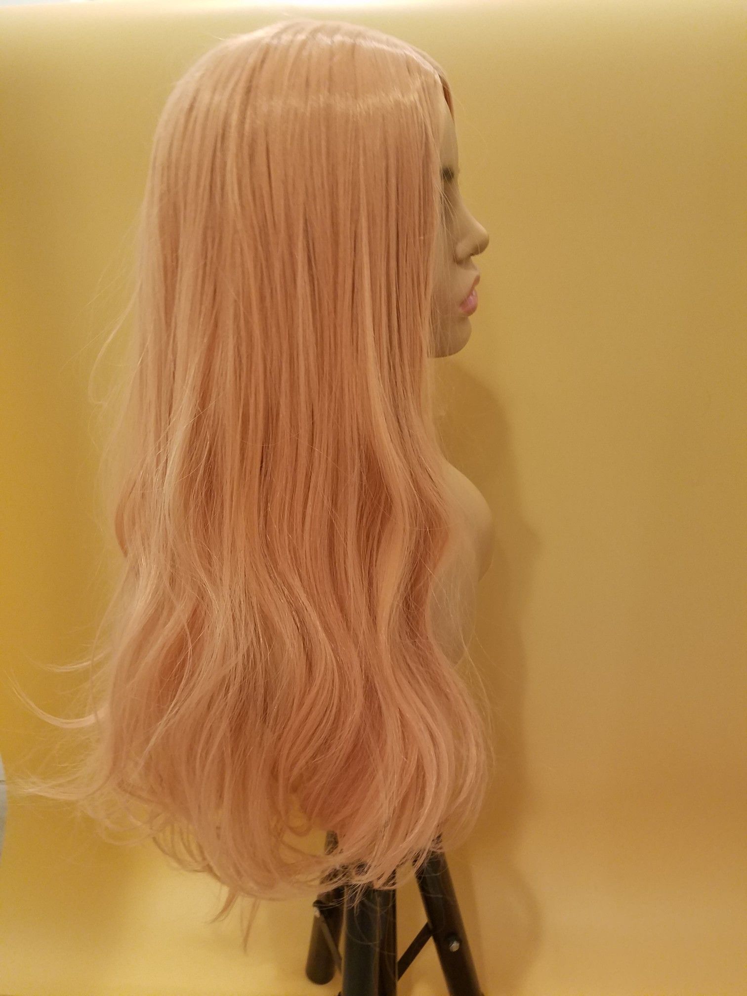 Long Pink Wavy Wig