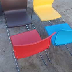 4 colored chairs