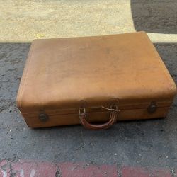 Hartmann Leather Suitcase, Custom Made, Brown Vintage