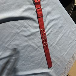 Large Red Spiked Dog Collar 