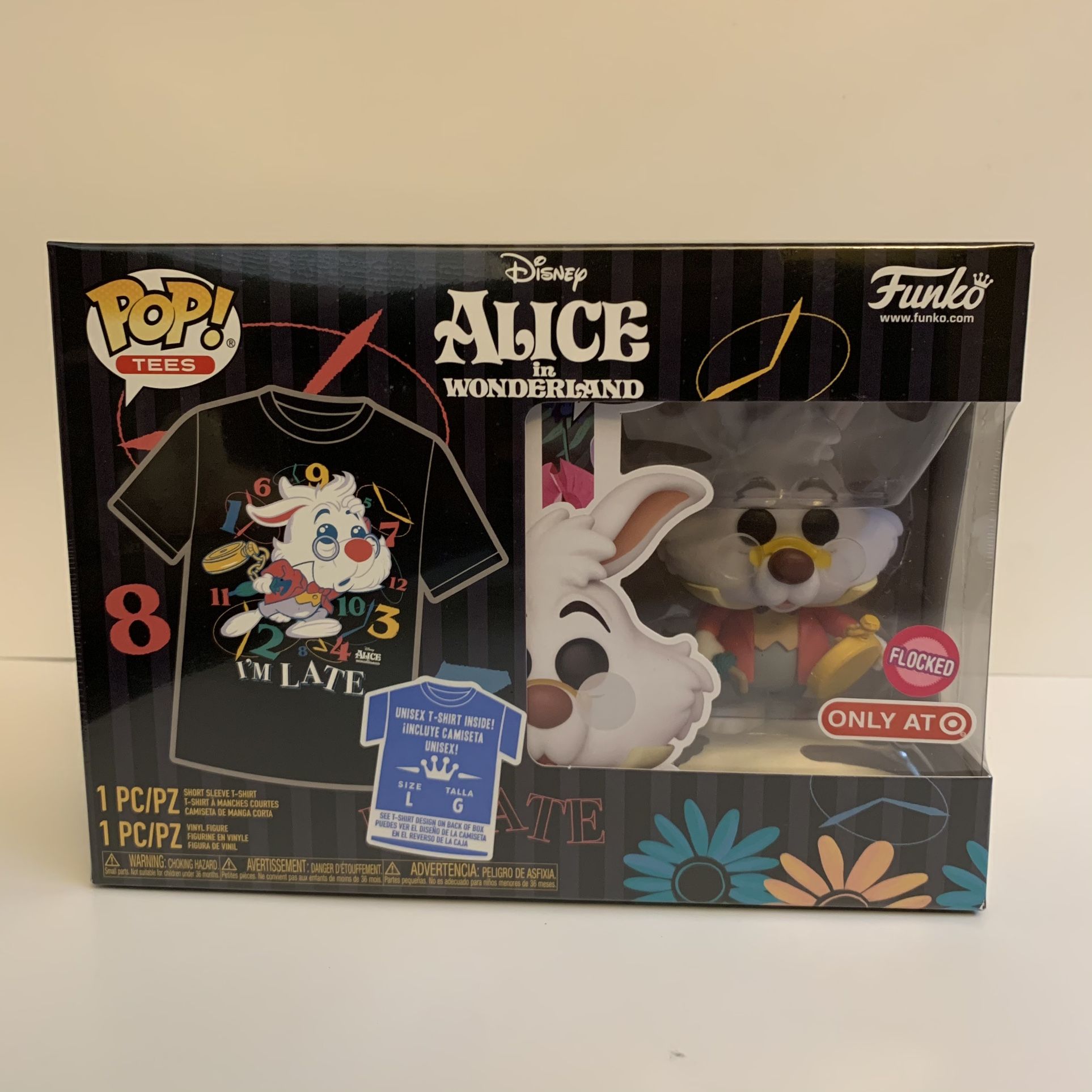Funko POP LARGE Tee! Alice in Wonderland- White Rabbit Flocked Target Exclusive