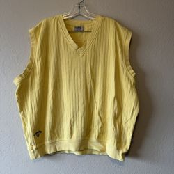 Callaway, Men’s Yellow V  Neck Vertical Ribbed Texture Golf Vest, Size 2XL