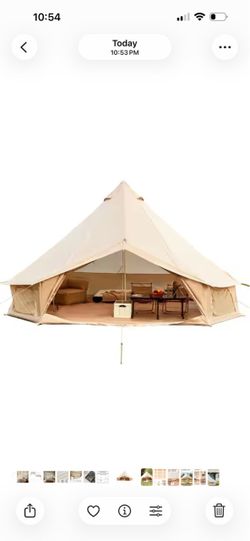 Trailblazer 13 ft. Beige Bell Tent with Stove Jack and Removable Floor