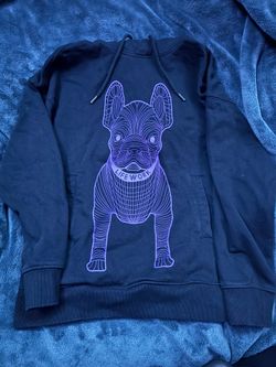 $35 OBO LifeWork Korean Streetwear French Bulldog "Radog" Hoodie - Black / Purple